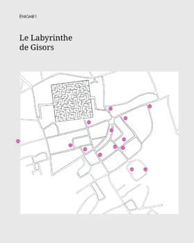alt="Labyrinthe double en style médiéval, énigme des Chroniques du Vexin."