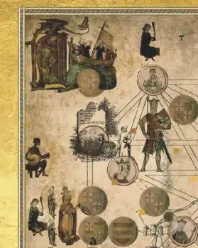 Carte du trésor de Gisors avec manuscrit ancien Enchiridion du pape Léon III